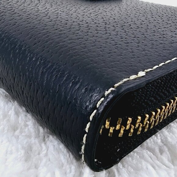 KATE SPADE NEW YORK Wellesley Neda Black Textured Leather Zip Around Wallet - Picture 7 of 13